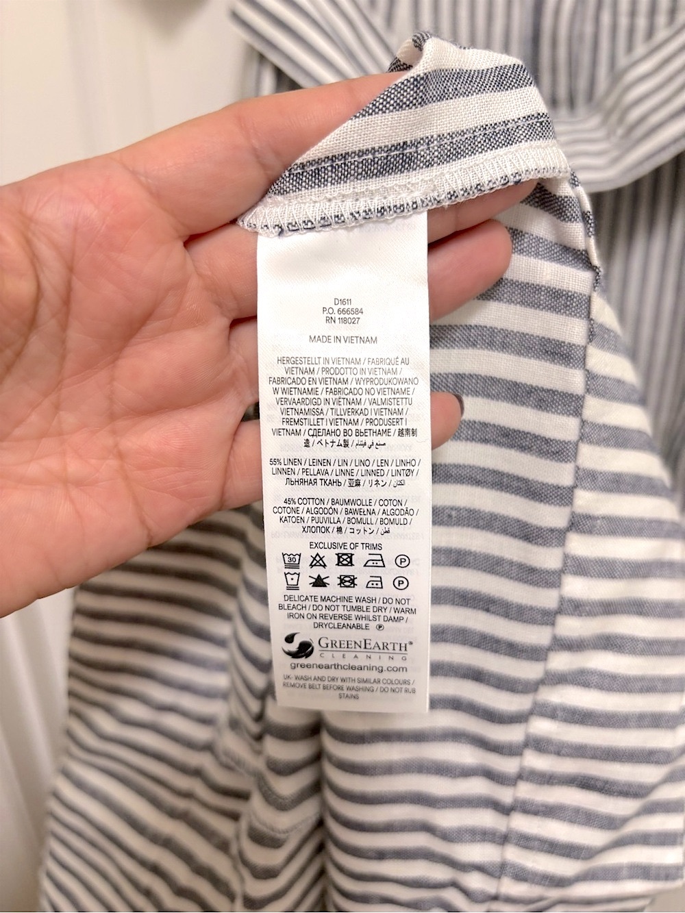 NWT BODEN Ora Linen Blend Shirt Dress in Navy Ivory Stripe - Picture 11 of 11